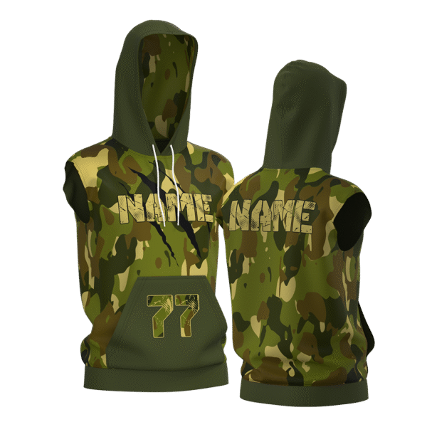 Green Camo Sleeveless Hoodie